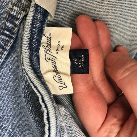 Universal Thread Denim Halter Maxi Dress Medium Wash Size 24 Button Front Slit - Picture 7 of 10